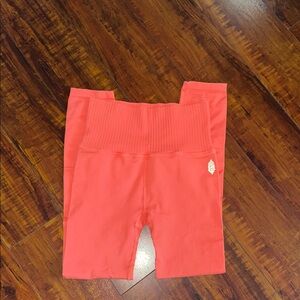Free People High Waisted Seamless Coral Leggings